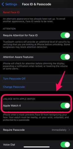 iPhone の Face ID を Apple Watch で解除する方法_02